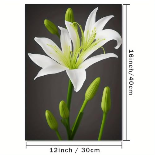 Lys blancs affiche toile 50x60cm pour déco murale de salon - 4