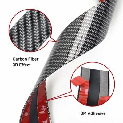 Image of NIKAVI Universal Anti-Scratch Car Door Sill Guard, 5M Carbon Fiber Sticker for Car Bumper, Pedal Protector, Scuff Plate Cover - Scratch Proof, Removable, Black (5CM Width)
