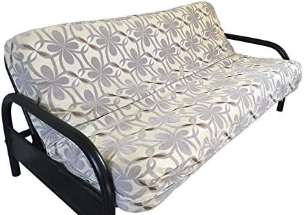 OctoRose Twin Size 3 Side Zipper Upholstery Chenille Beige/Lt.Grey Futon Cover Slipcover/Sofa Day Bed Mattress Cover/Machine Washable Couch Protector (Cover ONLY) (Chenille-Grey)
