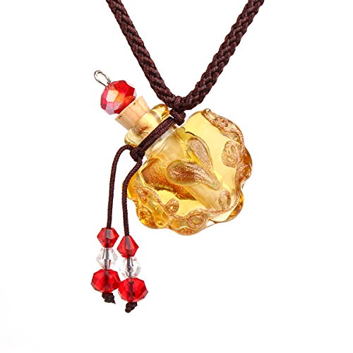 CCSC-PEC Handmade Glass Small Essential Oil Diffuser Ashes urn Bottle Cork Pendant Vial Necklace (15)