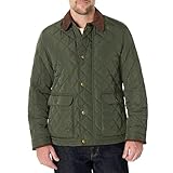 Amazon Essentials Giacca trapuntata di peso medio Uomo, Verde Oliva Scuro, S