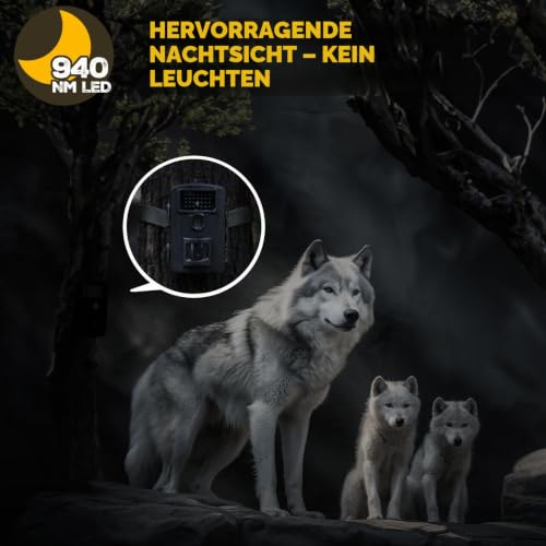COOLIFE Jagdkamera, 28 MP, 1520P, HD, Auslösegeschwindigkeit 0,2 s und 27 Infrarot-LEDs, 940 nm...
