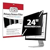 YES2B 24 Inch Monitor Privacy Screen Filter for 16:9 Widescreen Display - Computer, Monitor, Desktop...