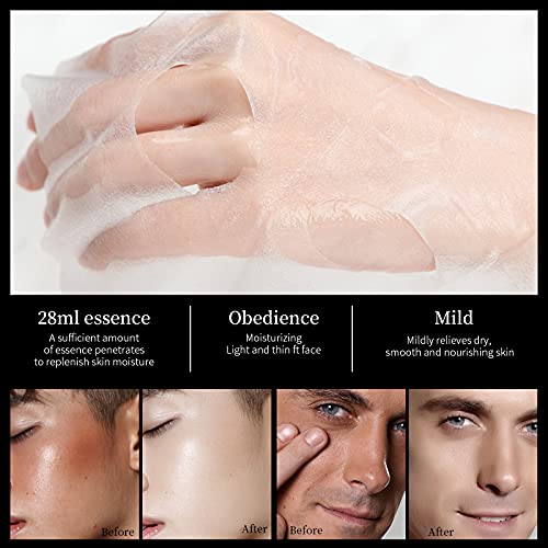Sheet Masks For Face Hydrating Face Masks Skincare 24K Gold Anti Aging Men Sheet Mask 10 Pack Essence Sheet Mask Collagen Facial Sheet Mask For Acne Treament Oil Control Shrink Pore Beauty Smoothing #TOP5