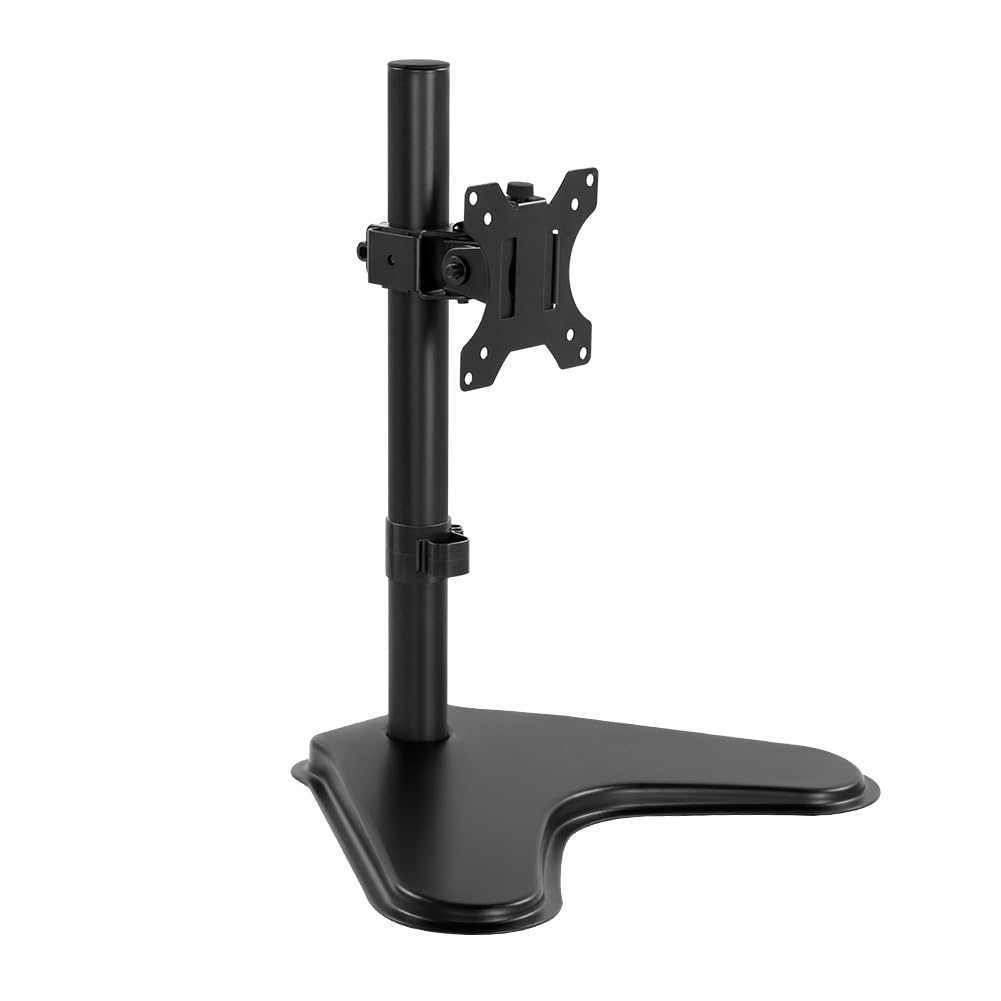 KKTONER Single Computer Monitor Stand Metal Base Free Standing Desk Vesa Mount for 13 inch to 32 inch
