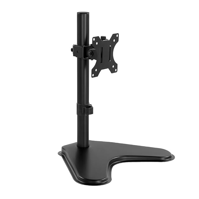 KKTONER Single Computer Monitor Stand Metal Base Free Standing Desk Vesa Mount for 13 inch to 32 inch