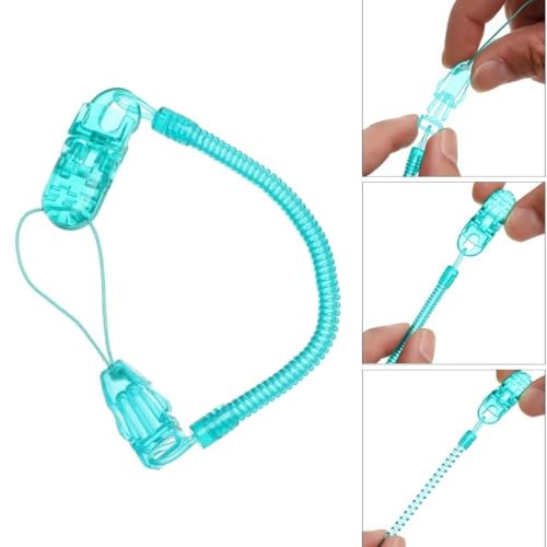 Kit 2 Prendedores de Chupeta Com Mola Bico Para Bebe (Azul e Prata)