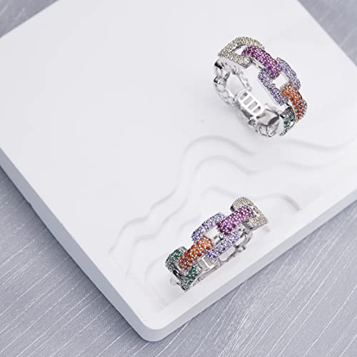 Metmolley Silver Colorful Hoop Earrings For Women Gold Crystal Cz Square Hoop Earrings For Girls (Multicolor) #TOP5