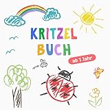  Kritzelbuch ab 1 Jahr: Erstes dickes Ausmalbuch mit 50 tollen Motiven zum Kritzeln, Ausmalen und Lernen der ersten Gegenstände für kreative Kinder