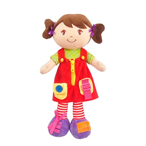 Linzy Plush 16" Educational Plush Doll, Adorable Plush Doll Comes With A Removable Outfit Packed With Closures-Perfect For Testing A Little One's Problem Solving And Motor Skills #TOP4