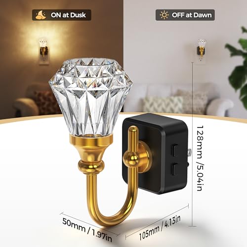 Image of DORESshop Night Light,Diamond Acrylic Night Lights Plug into Wall, 1 Pack