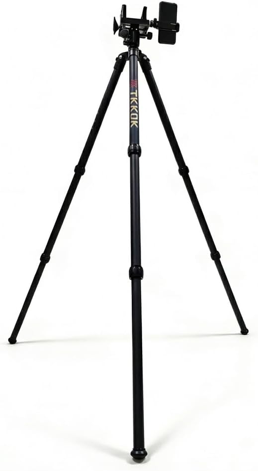 Hunting Tripod 360 Degree Aluminum Ball Head, Adjustable Leg TTKOK, Used for Hunting Shooting Tripod, with Mobile Live Streaming Interface, Suitable for Hunting Live Streaming