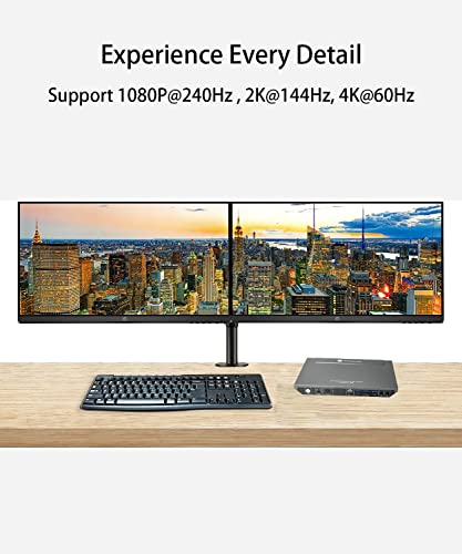 Av Access Kvm Switch Dual Monitor With 4 Hdmi Cables, 4K@60Hz, 2K@144Hz, 1080P@240Hz, Usb 3.0 Kvm Switch 2 Monitors 2 Computers, Ultra-Wide Screen Monitor Keyboard Mouse Switcher, Hotkey Switch #TOP1