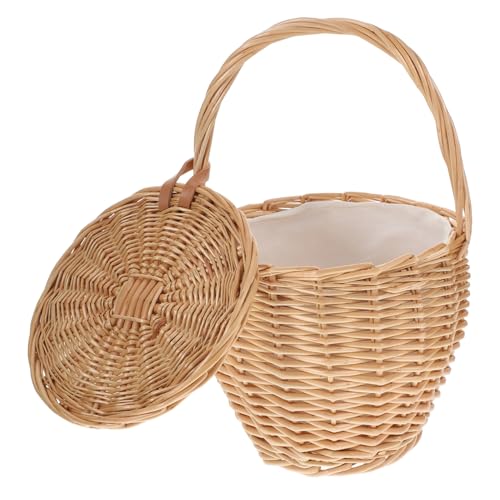 TOPBATHY Stylische Damen Handtasche aus Geflochtenem Weidenmaterial...