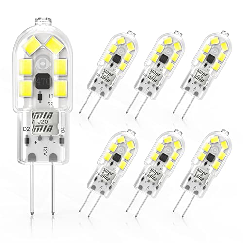 Cxyemt G4 LED Bulbs Cool White 6000K, 2W Replacement 20W Halogen Bulb, AC/DC 12V, 170LM, Non Flicker