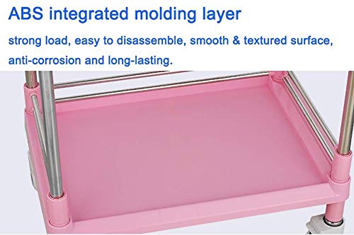 YASEking Trolley On Wheels Tool 2 Tier Mobile SPA Trolley winkelwagen met laden & vuilemmer, Universele wiel… - Afbeelding 6