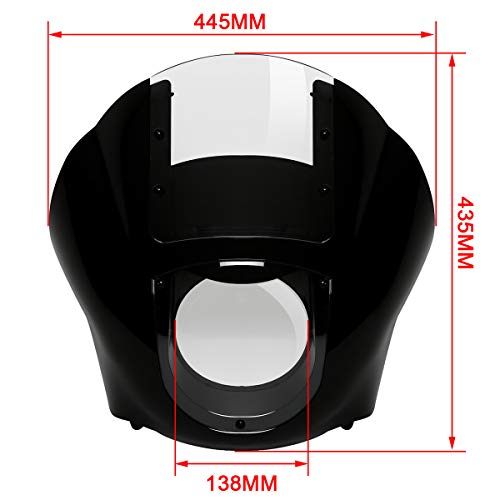 Xfmt Vivid Black Detachable Quarter Fairing Clear Windshield Kit Compatible With Harley Sportster Xl 883 1200 Models 1988-2016(Requires The Installation Of Docking Hardware Kit P/N 58164-96A.) #TOP1