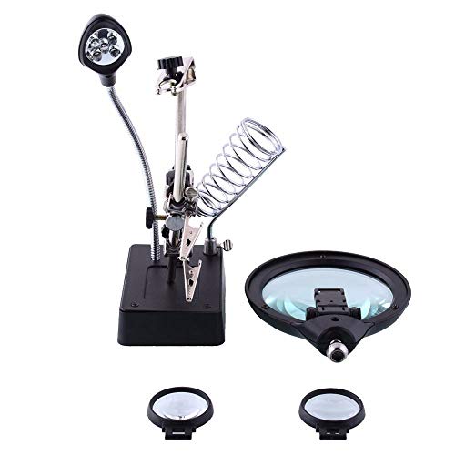 Lupa Com Suporte 5 Leds Solda Dessolda Placa Garra (56151)