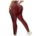 Pants for Women Yoga Pants Bubble Hip Lifting Athletic Lounge Pants Tights Solid Color Slimming Leggings 17