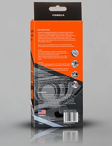 Visbella New Auto Vehicle Headlight Restoration Kit, Diy Car Care Electric Repair Kit To Restore Oxidation Hazy Yellow Scratch For Headlights, Taillights, Fog Or Directional Lights #TOP1