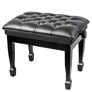 XOUVY Tabouret de Banc de Piano en Bois Support de Piano réglable Coussin en Cuir Étanche Stable Luxe (Noir) - Les Beatles, Paul McCartney, John Lennon, RIngo Starr, George Harrison