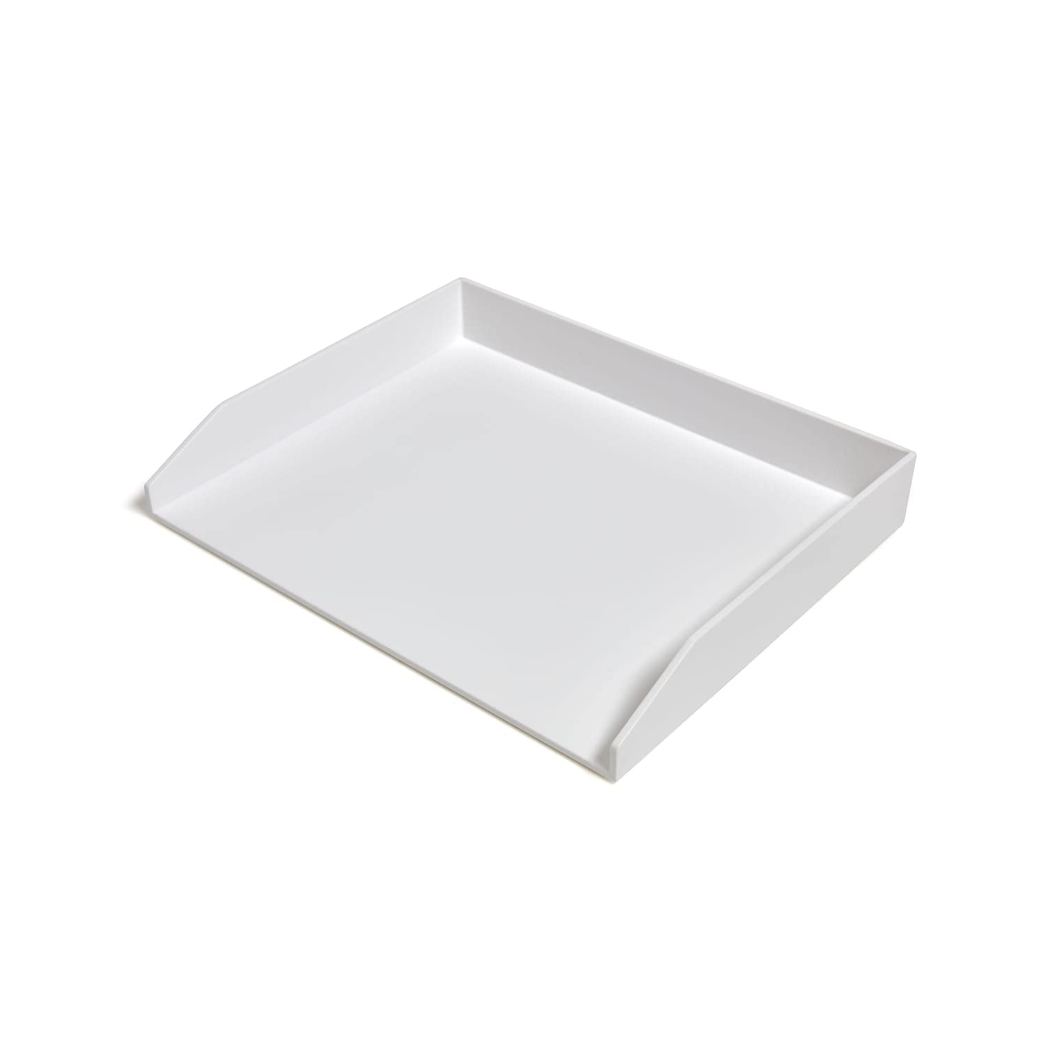 Staples TRU RED Side Load Stackable Plastic Letter Tray, White, 2/Pack (TR55291-CCVS)