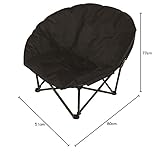 Eurotrade W Ltd Deluxe Portable Black Padded Cushion Folding Outdoor Camping Travel Festival Beach Garden Fishing Moon Chair Foldable Seat - Image 2