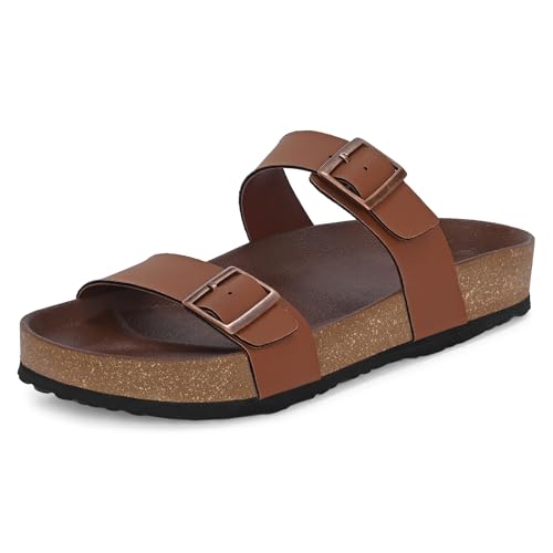 Image of Centrino Men's Berkin-Style Slip-On Sandals | Open Toe Design | Soft PU Footbed | Lightweight & Comfortable | Arch Support | On-Grip Sole | Casual Outdoor Wear (6863)