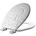 Mayfair 28EC 000 Rose Sculptured Molded Wood Toilet Seat with Lift-Off Hinges, Round, White