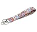 Fabric Wristlet keychain with Lobster hook and keyring for Key fob, Key, ID Badge Holder, USB, Purse (Red)