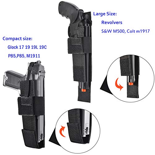 Larkoo Tactical Drop Leg Bag With Pistol Holster - Leg Panel Thigh Leg Waist Bag Fanny Pack Multipurpose Carry Concealed Gun Ammo Pouch For Handgun Shooting Range Sport #TOP4