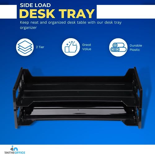 Desk Tray Side Load Stackable, Legal Size Desk Organizer