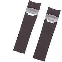 ROUHO Reloj Correa de goma de 22 mm Reloj Correa ajustable accesorios de reloj de silicona de repuesto para Ul-yss-e Na-rdi-n 263 Marine Diver-Marrón