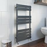 DuraTherm® 950 x 500mm Flat Panel Heated Towel Rail Radiator Modern Central Heating Bathroom Warmer Wall Mounted Ladder Rad, Anthracite