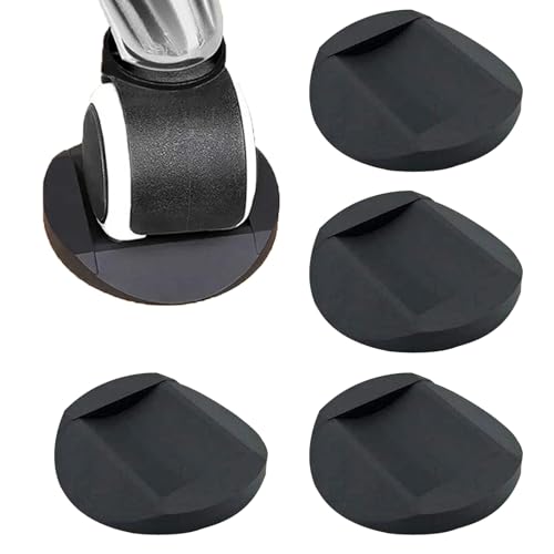 Image of 4 Pcs Chair Wheel Anti-Sliding Castor Cups, Stopper Floor Protector Pads for Bed, Furniture, Sofas, Black