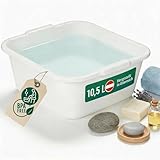 Novaliv Spoelbak hoekig 10,5 l, 34 x 34 cm, wit, BPA-vrij en vaatwasmachinebestendig ? Ideaal voor keuken en camping, badkuip, grote plastic kom, wasbak hoekig, wasbak, afwaskom