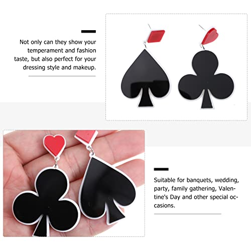 Porkerkarten Ohrringe, Damen Spielkarten Ohrstecker Acryl Anhänger, Party Kostüm Schmuck
