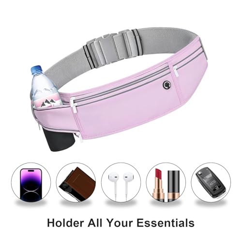 Image of Slim Running Belt for Women Men,Runners Fanny Pack Phone Holder,Money Belt,Running Gear Accessories,with 3 Pockets (Jet Purple)
