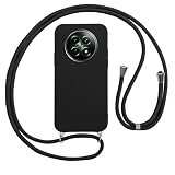 Vauki Custodia per 5G Realme 12 Cover con Cordino,Nero Silicone Antiurto TPU Morbido Case Corda Collana Necklace Regolabile Stylish con Catena Ultra Sottile Cover per 5G Realme 12,Nero