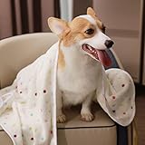 luciphia Hundedecke Katzendecken Waschbar Flauschig, 1 Pack 3 Decken Super Weich Fluffy, Kuscheldecke Fleece Haustier Decken für Hunde Katzen, Kann für Sofas, Autos, Betten, Helle Punkte 40 * 60cm
