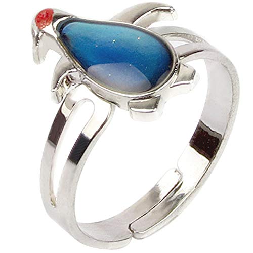 Jude Jewelers Adjustable Color Changing Mood Ring Inspirational Mystique Marble (Penguin Adjustable)