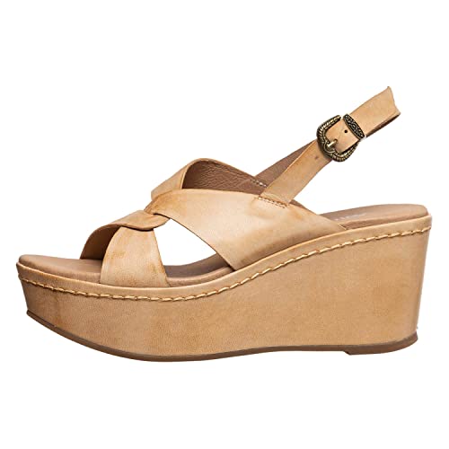 Antelope Women's Kalista 37 Make Up Leather Wedge Platform Sandals #TOP1