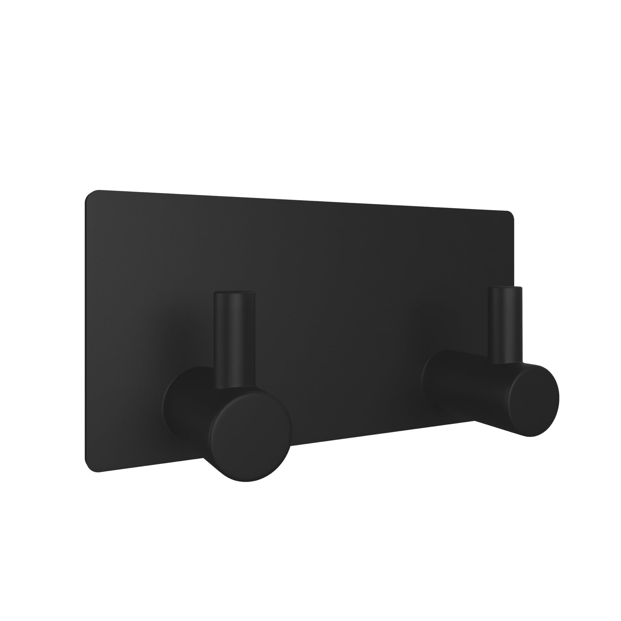 EAVY Ganchos Pared sin Taladrar - Colgador Adhesivo para Toallas de Acero Inoxidable con 2 Ganchos - Colgadores Adhesivos Extrafuertes - Accesorios Baño - Negro