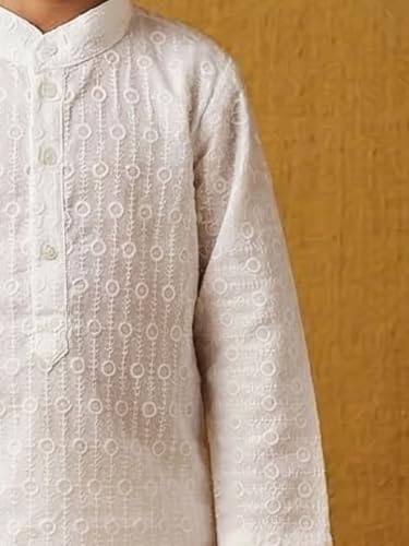 Image of AJ DEZINES Kids Kurta Pajama Set For Boys | Embroidery Chikankari Kurta Set | Cotton Stylish Boys Kurta Pyjama |Party & Ethnic Wear | Perfect For Festivals Wedding & Family Function