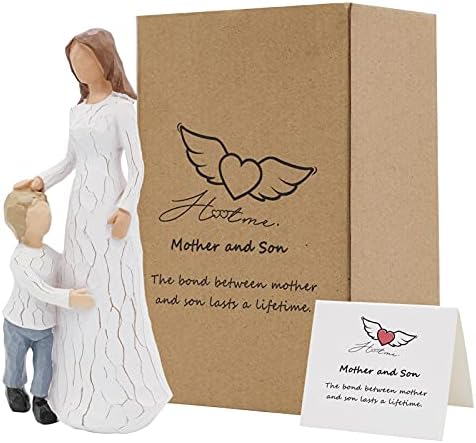 ACTLATI Mother and Son Figurines Mother and Son Sculptures You Will Always Have Me Hand-Painted Figure Statue, Gift for Mom From Son A Gift to Celebrate Mother's Day, Mother's Birthday