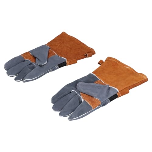 Guante para barbacoa resistente al calor de piel de vaca con doble costura Cocoarm