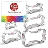 Set de 5 piezas de Cortadores de Gallletas en forma de Hueso para Perro - Prepárele a su mascota deliciosas golosinas para perro hechas en casa, o deleite a un amante de los perros de su familia