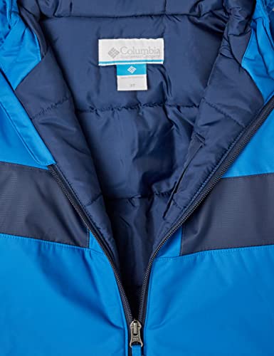 Columbia Jaqueta Big Lightning Lift II para meninos, Índigo brilhante/Azul marinho, Médio