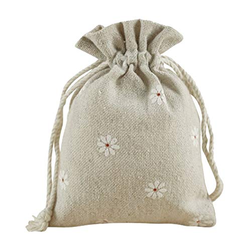 LHKJ Lot de 20Pcs Pochettes Sachets en Lin Chanvre Sachets en Jute avec Cordon Cover