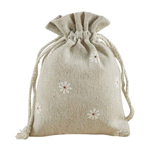 LHKJ Lot de 20Pcs Pochettes Sachets en Lin Chanvre Sachets en Jute avec Cordon